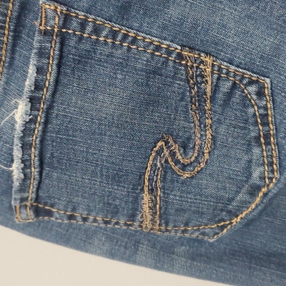 Silver Jeans Co Jeans Mens Sz 29 Blue Embelliahed Stylish Distressed Ripped Sam - Picture 12 of 16